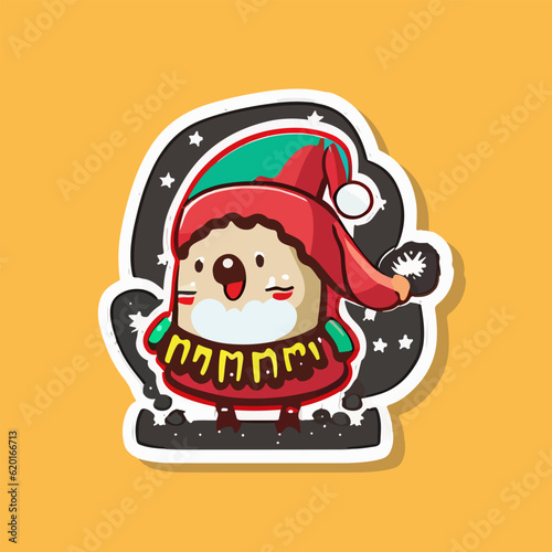 Christmas cute cartoon sticker