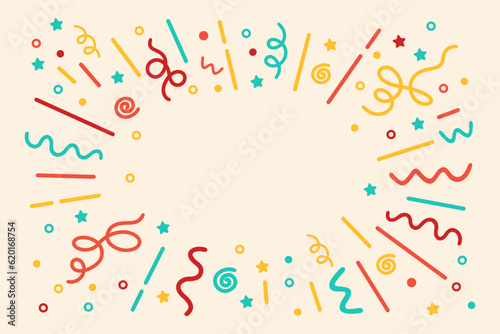 Confetti background, fireworks, vector, banner, clipart with colorful simple modern style confetti explosion for Christmas, new year, birthday, graduation, anniversary, party, sale, web banner & post