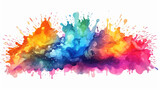 Rainbow watercolor splash illustration AI Generative. Generative AI