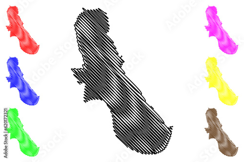 London Borough of Hammersmith and Fulham (United Kingdom of Great Britain and Northern Ireland, Ceremonial county and region Greater London, England) map vector illustration, scribble sketch map