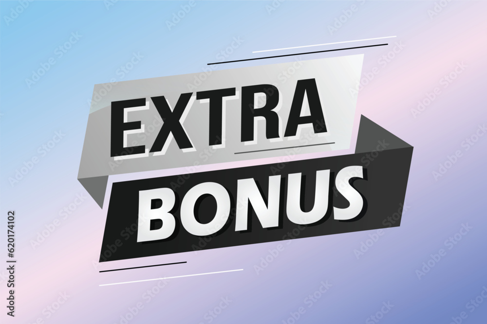 extra bonus word concept vector illustration with lines 3d style for