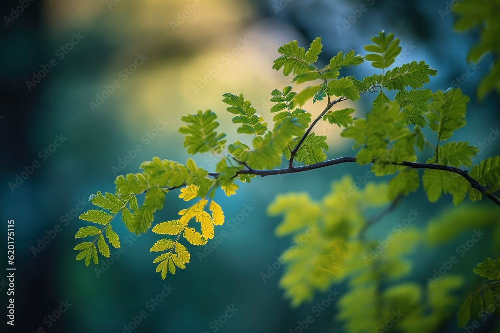 Dark moody green leaves summer background. Ai generated Dark moody green leaves summer background. Ai generated