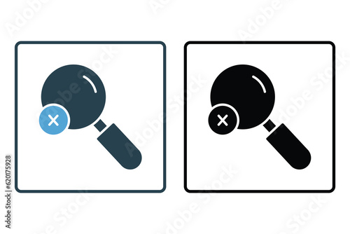 Screen Search no result icon. icon related to Find, Search. Solid icon style design. Simple vector design editable