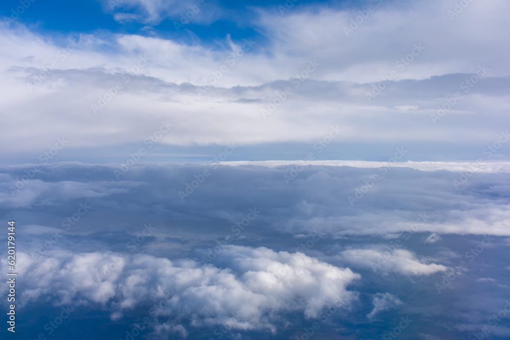 Clear sky with white, fluffy clouds Clear sky with white, fluffy clouds