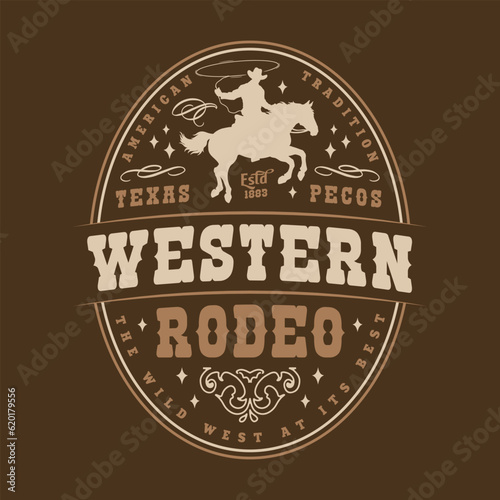 Western rodeo vintage flyer colorful