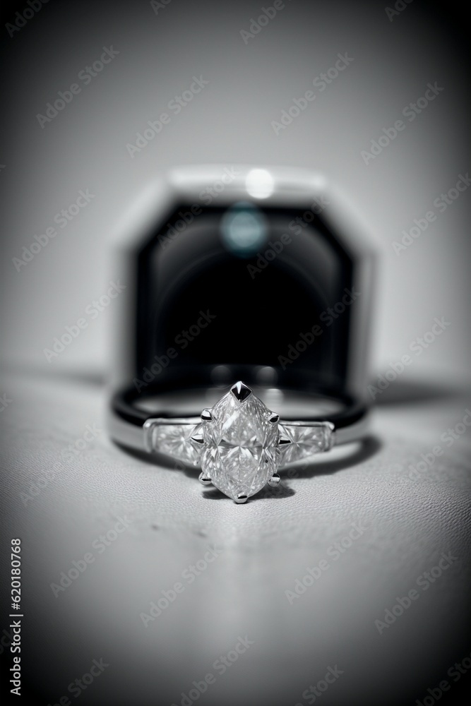 A Diamond Ring Sitting On Top Of A Table A Diamond Ring Sitting On Top Of A Table