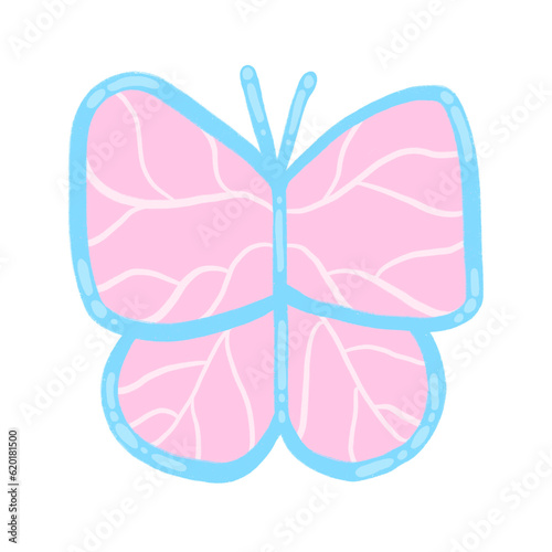 Pastel Butterfly Cartoon illustration Cute Butterflies Cute Animal Cute Sticker