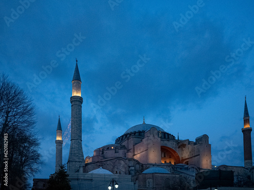 hagia sophia at night