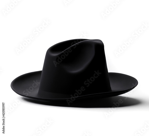 The Black Hat on White Background