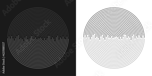 Circles of different sizes in shades of gray. Trending illustration for creative ideas and creative design