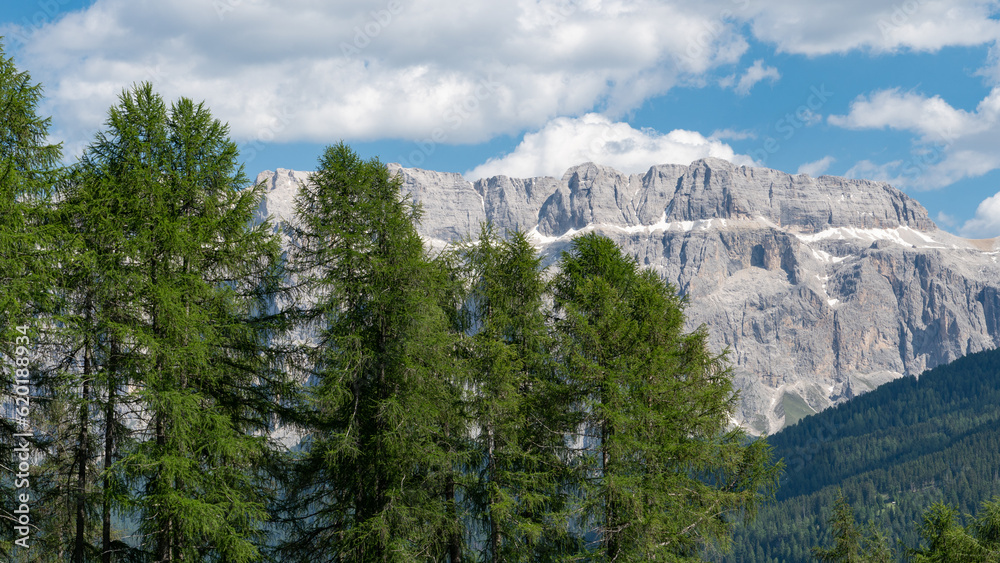Beautilful mountain view in the Dolomites (Italian Alps), looking at the Sella mountain range
