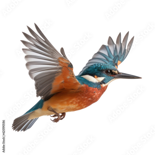 blue billed kingfisher isolated on transparent background cutout