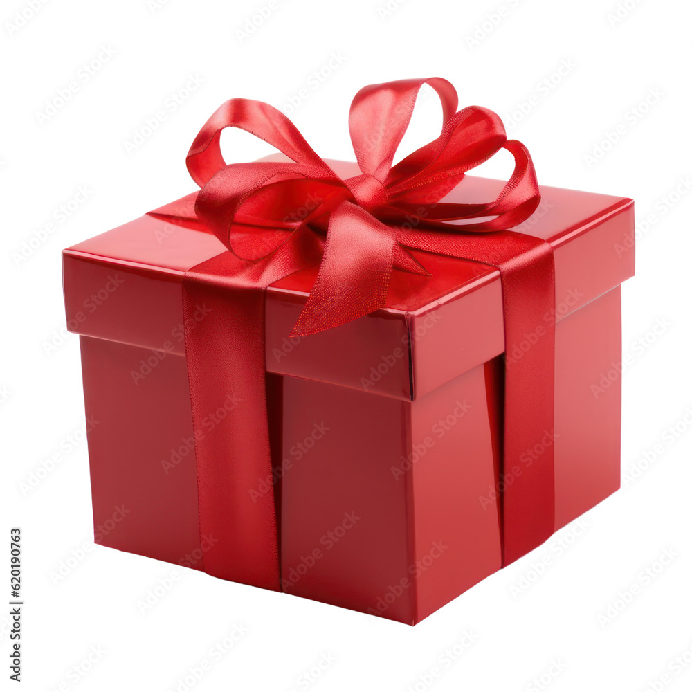 red gift box isolated on transparent background cutout red gift box isolated on transparent background cutout