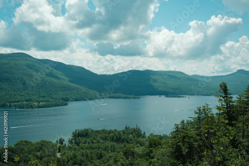 View of Lake George from Uncas Cliff  in Silver Bay  New York