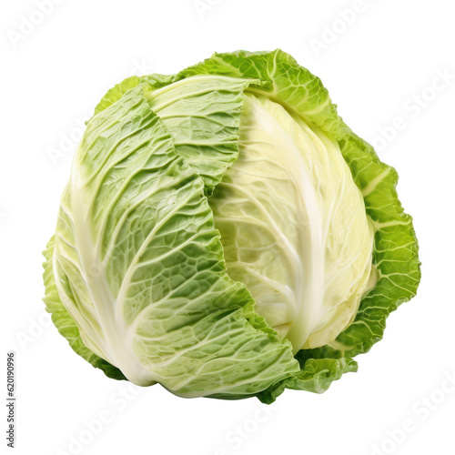 head of cabbage isolated on transparent background cutout