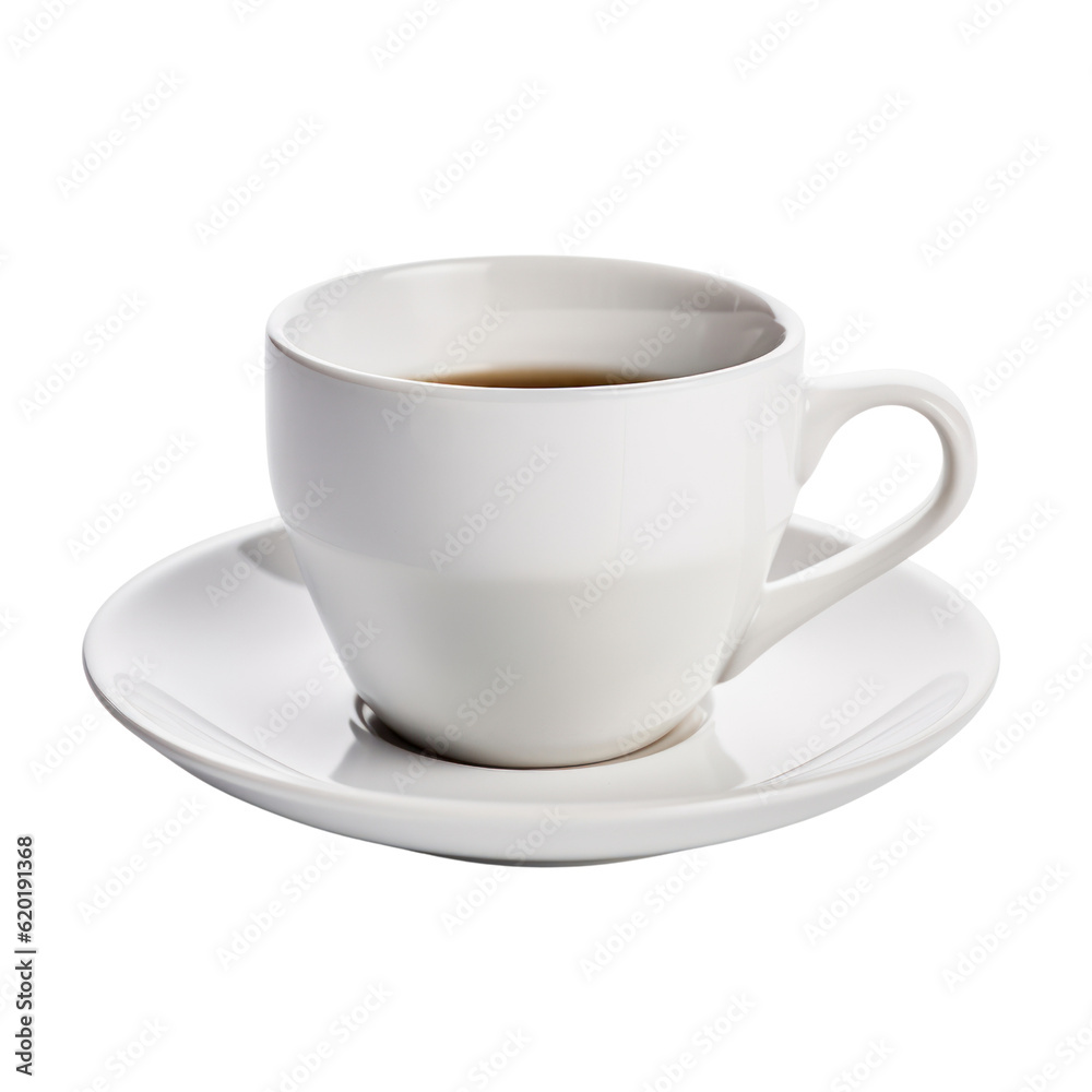 cup of coffee isolated on transparent background cutout