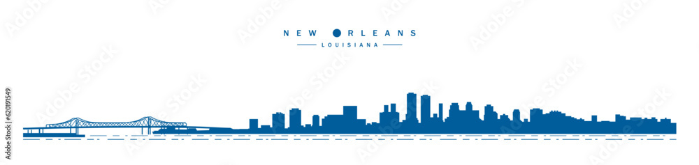 new orleans city skyline louısıana usa vector illustration
