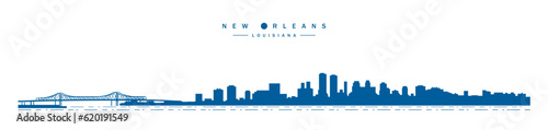 new orleans city skyline louısıana usa vector illustration