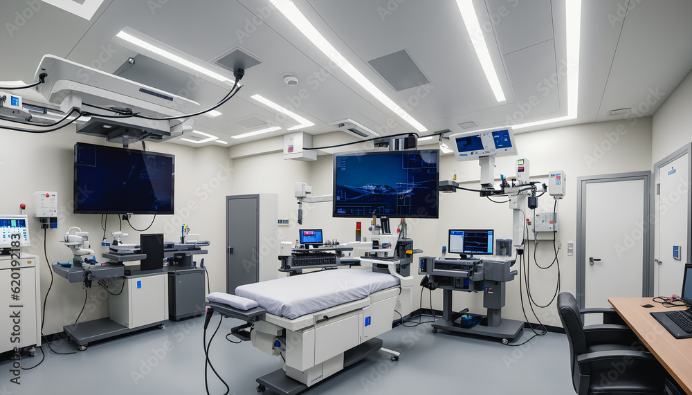  Futuristic operating room at the hospital, Generative AI