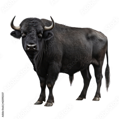 portrait of a bull isolated on transparent background cutout