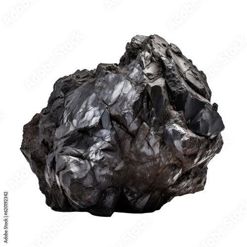 black stone isolated on transparent background cutout