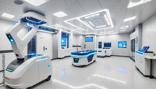  Futuristic operating room at the hospital  Generative AI