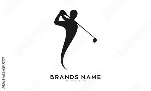 Golf sport simple silhouette vector logo
