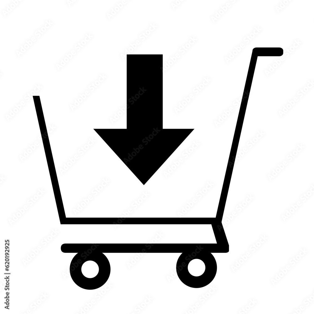 Simple shopping cart icon on white background. Simple shopping cart icon on white background.