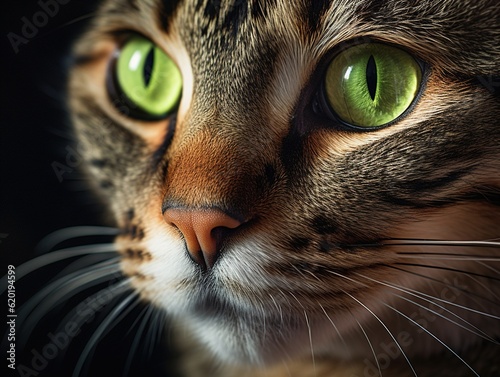 Close-up Photografi of an American Shortair Cat (Generative AI)