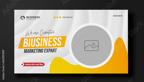 Creative YouTube video thumbnail or social media web banner and corporate YouTube thumbnail design template	