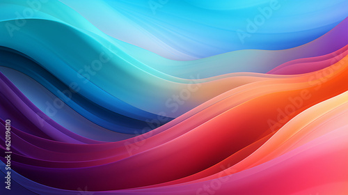 Rainbow Colorful Stripes. Colored waves background. Generative Ai