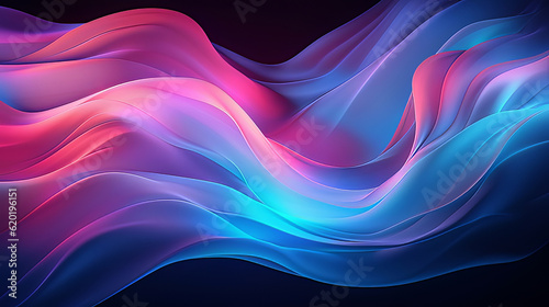 Blue, purple, and green waves with glittering lights, in the style of exotic fantasy landscapes, dusty piles, hyper-realistic atmospheres, dark sky-blue and light pink, flowing fabrics.