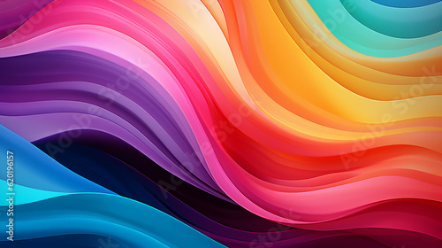 Rainbow Colorful Stripes. Colored waves background. Generative Ai