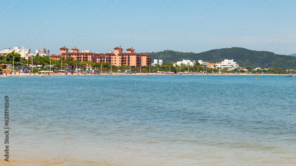 view of the city of the sea brazil, santa catarina, florianopolis, national and international jurere beach