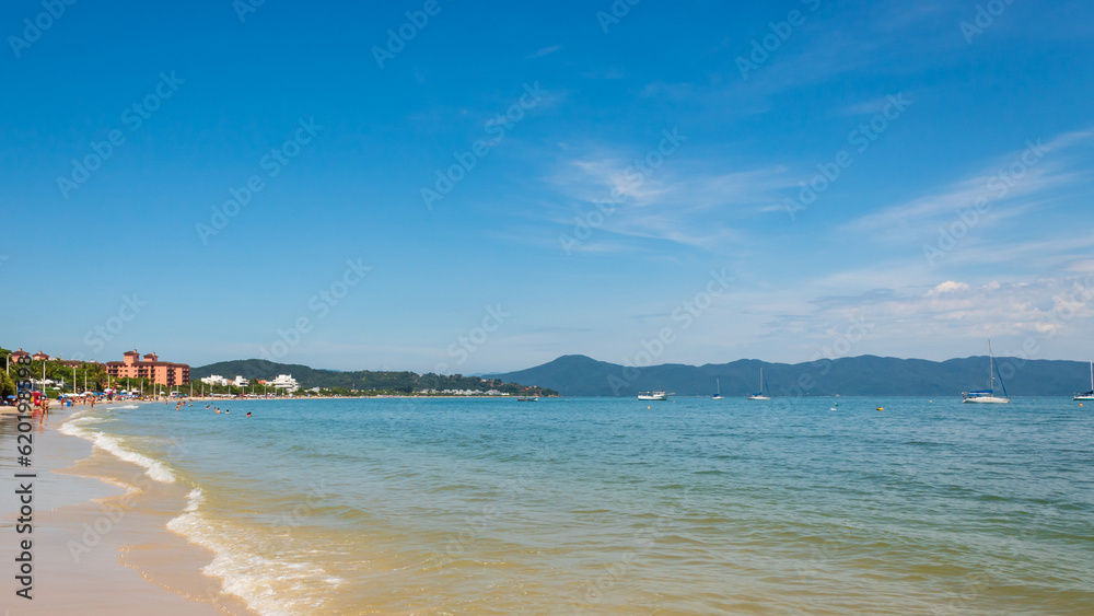 beach with sky brazil, santa catarina, florianopolis, national and international jurere beach