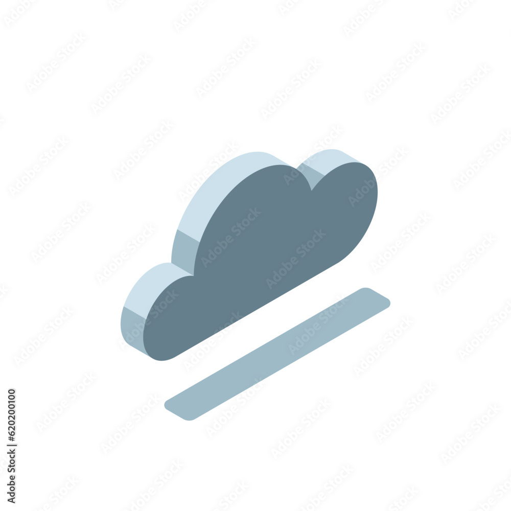 isometric cloud icon in black color isolated on white background, weather phenomena or data storage isometric cloud icon in black color isolated on white background, weather phenomena or data storage