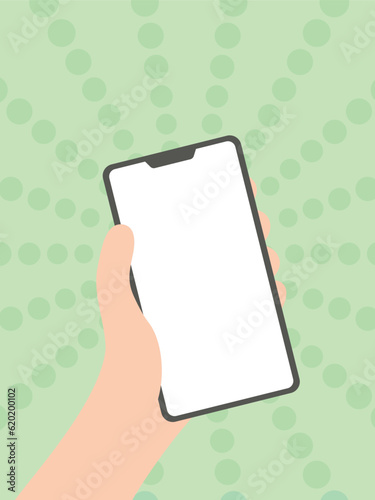 手に持ったスマホのイラスト素材