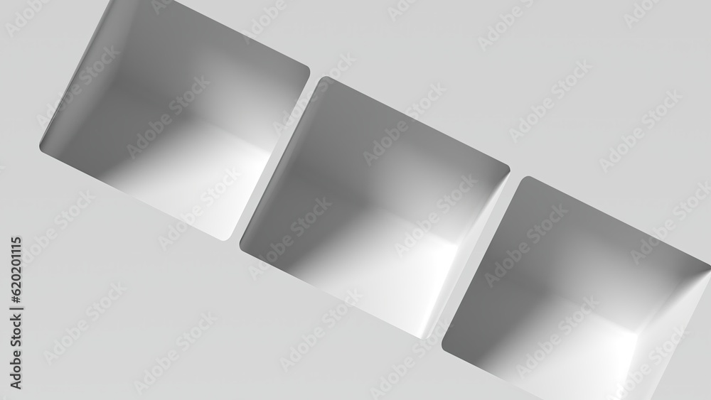 Αυτοκόλλητο Square groove Modern artistic minimal flat ray with simple geometry Gray abstrac