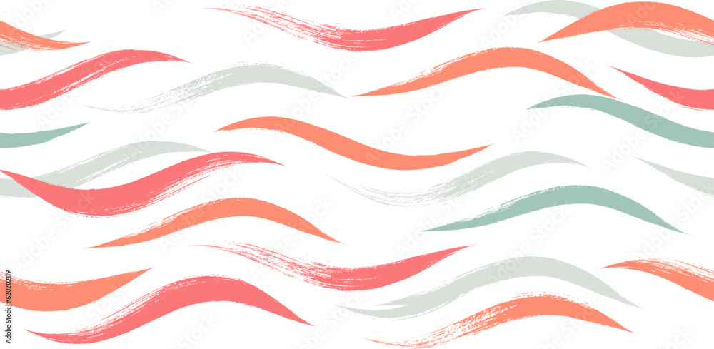 Seamless Wave Pattern, Hand drawn pink vector background. Wavy girly brush stroke, curly grunge paint lines, watercolor illustration Seamless Wave Pattern, Hand drawn pink vector background. Wavy girly brush stroke, curly grunge paint lines, watercolor illustration