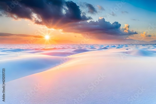 sunrise over the sea, AI generated. © peekeedee