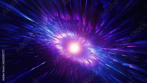 an abstract image of a purple and blue light Generative AI