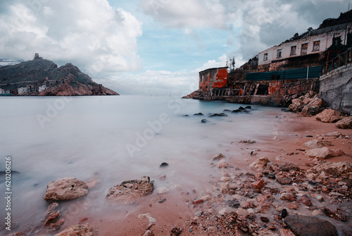 Balaklava Bay, Ukraine. Landscape with sea rock shore.