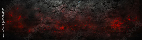 Grunge banner with dark old dirty wall. Modern background. Generative AI