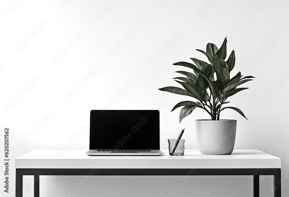Fototapeta premium desk with laptop