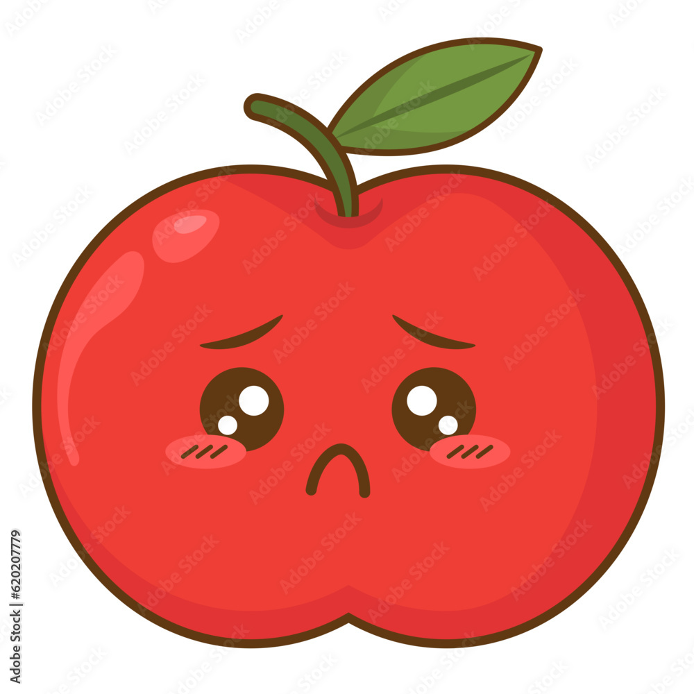 sad kawaii apple sad kawaii apple