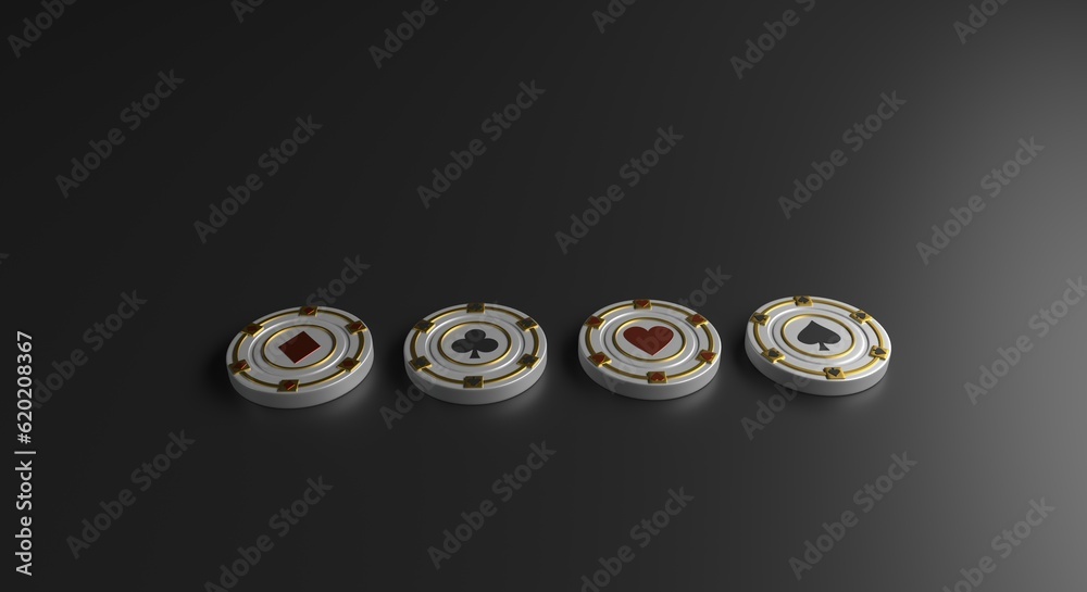 Casino chip, casino background, casino flyer, casino website, chip with card suits, poker chips (3d illustration) Casino chip, casino background, casino flyer, casino website, chip with card suits, poker chips (3d illustration)