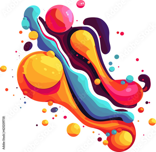 Liquid decorative element vibrant color for art project design, background ect
