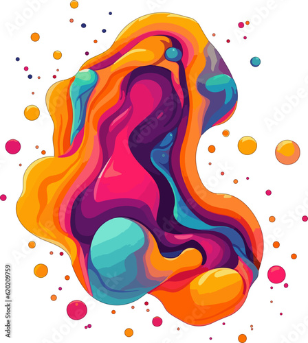 Liquid decorative element vibrant color for art project design, background ect