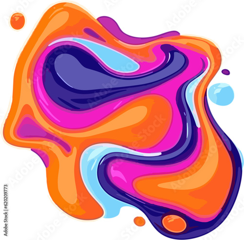 Liquid decorative element vibrant color for art project design, background ect