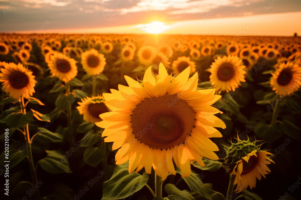 A field of sunflowers with the word sunflower on it photography